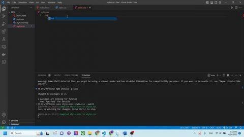 install SASS in visual studio code