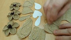 Лепесток. Работа с джутом. Джутовая филигрань.