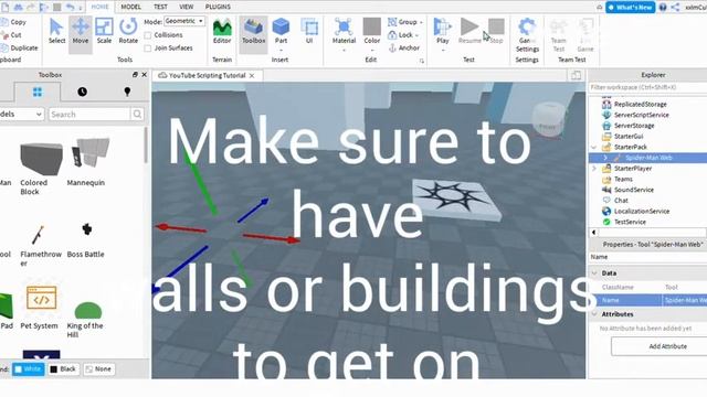 HOW TO MAKE SPIDER-MAN WEB IN ROBLOX STUDIO! смотреть онлайн