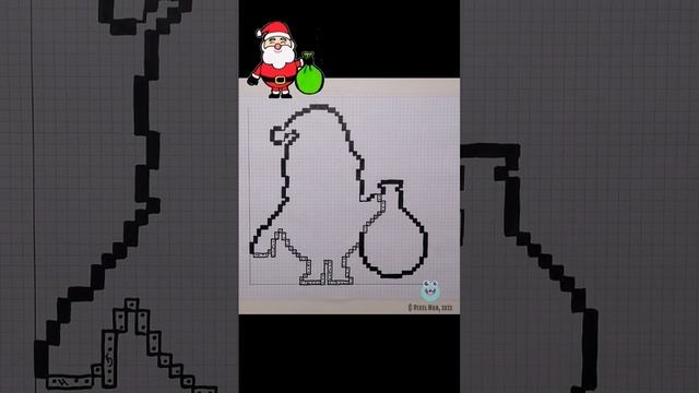 ДЕД МОРОЗ | Как нарисовать деда мороза по клеточкам смотреть онлайн