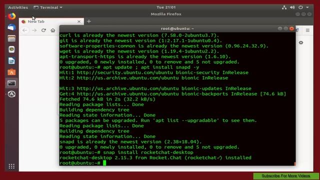 How To Install Rocket.Chat Desktop on Ubuntu Version 18.04.2 LTS Via Snap смотреть онлайн