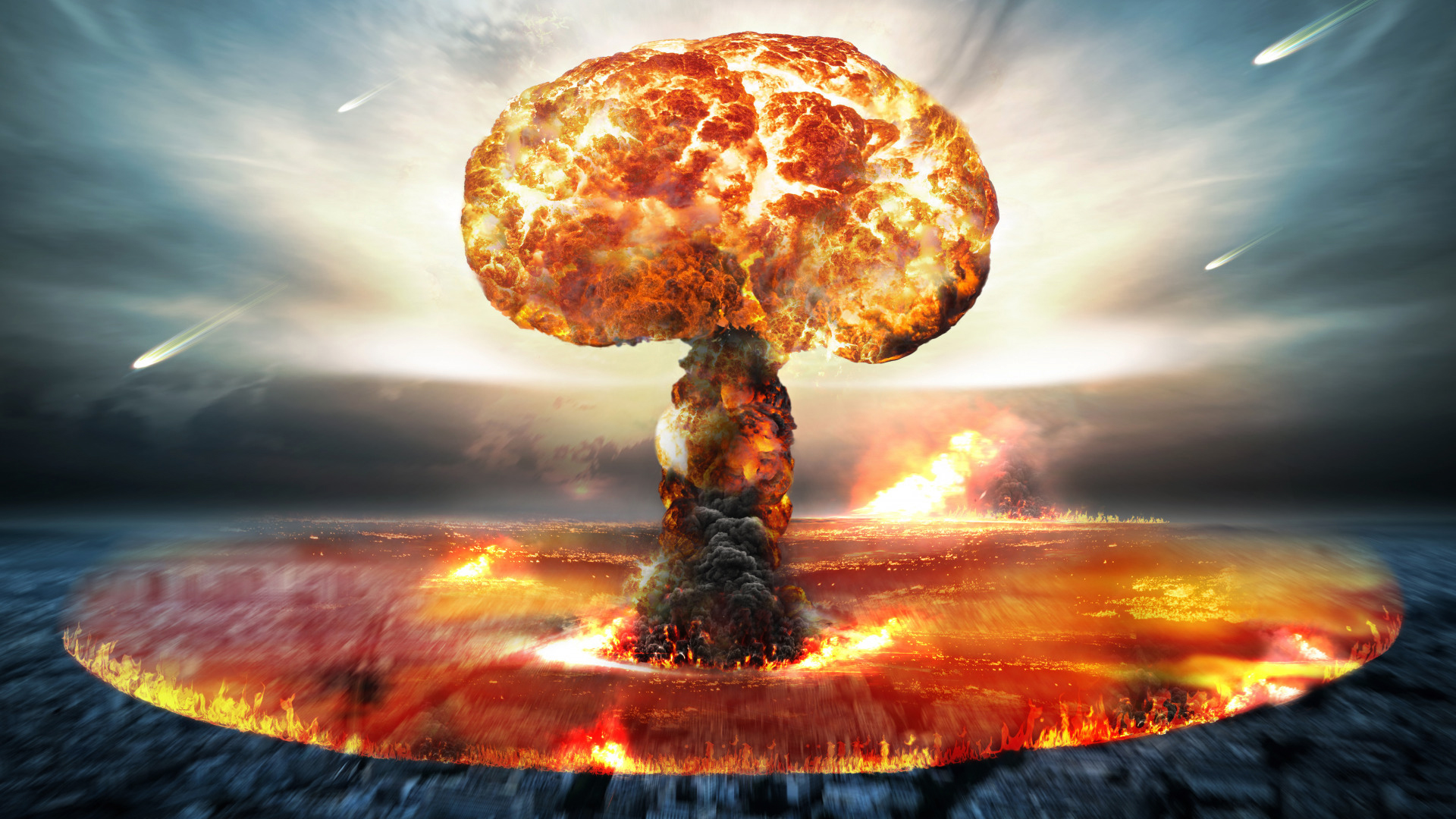 Взрыв ядерной бомбы. Ядерный гриб. Красивый взрыв. Ядерный взрыв во сне