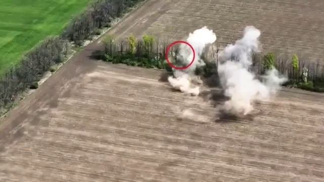 Обстрел украинской артиллерии в Запорожской области.