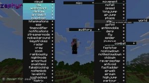 Minecraft Windows 10 Bedrock Edition Zephyr Hacked Client Version 1.18.2 |  Read The Description.