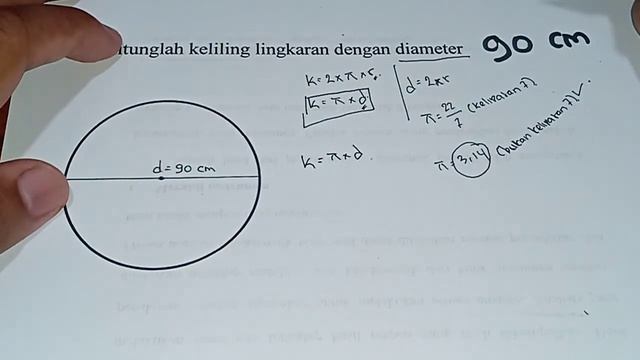 Hitunglah keliling lingkaran dengan diameter 90 cm смотреть онлайн