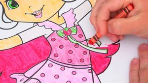 Coloring Strawberry Shortcake GIANT Coloring Page Crayola Crayons | KiMMi THE CLOWN