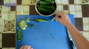 Украшения к праздничный стол из огурца КАК КРАСИВО НАРЕЗАТЬ ОГУРЕЦ 10 способов Украшения из Овощей