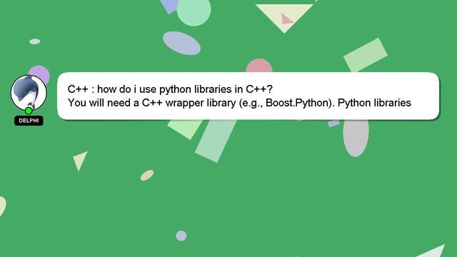 C++ : How Do I Use Python Libraries In C++?