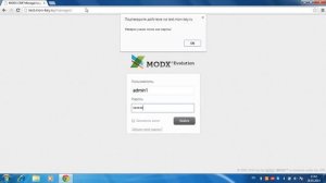 Вход в панель управления MODX