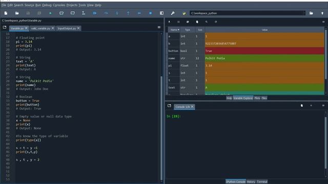 Python Variables and Assigning Values. Pulkit Pedia!