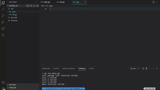 Go 57: Init Function with Code Examples смотреть онлайн