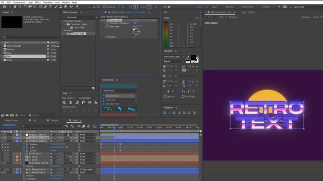 Анимированный ретро-логотип и текст в After Effects