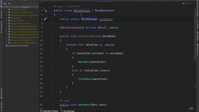Сетевой код и меню FPS Unity