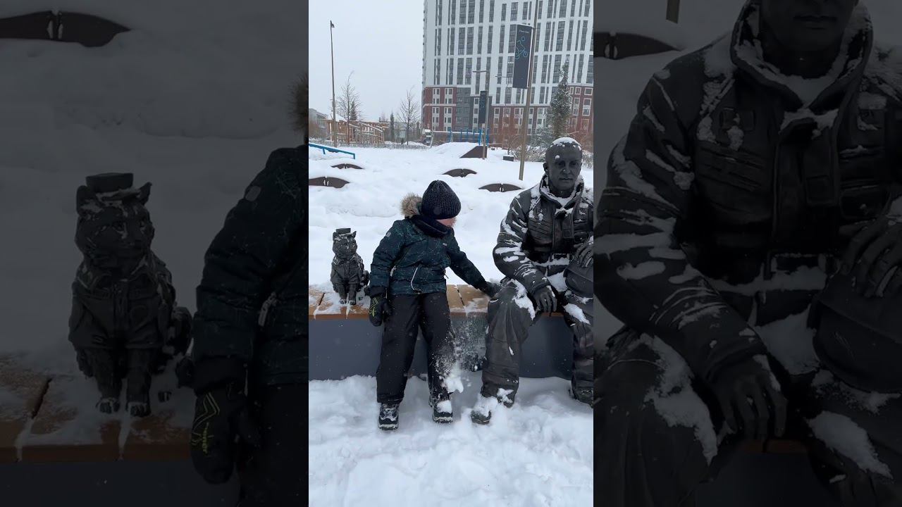 Прогулки. Необычный памятник. Кот Семён. #дети #поделки #развивашки #красота #прогулки #котсемён