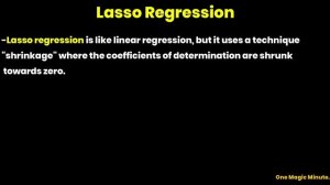 Lasso Regression Quick Overview | ML | jupyter notebook | python | One Magic Minute