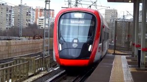 Электропоезда ЭГ2ТВ-035 + ЭГ2ТВ-027 "ИВОЛГА 2.0" на платформе Окружная (МЦД-1)