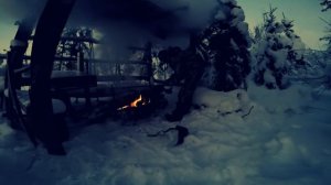 Одиночный поход с ночёвкой. Мороз -30 (Ужасы в избушке)