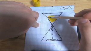 How to draw a hourglass. Как нарисовать песочные часы с помощью красок