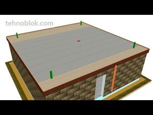 Устройство плоской кровли по балкам на доме из техноблоков