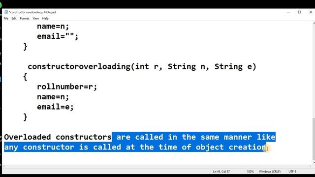 Constructor overloading in java