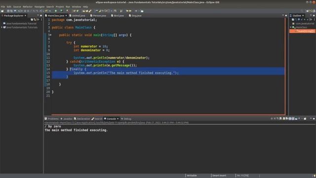 Java Fundamentals Tutorial for Beginners - Exception Handling смотреть онлайн