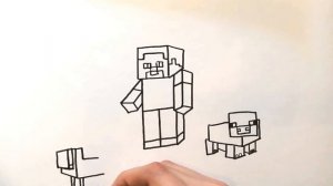 Рисуем персонажей из МАЙНКРАФТ / Как нарисовать майнкрафт мобов / Minecraft drawing