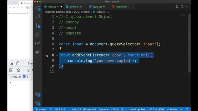 javascript bangla tutorial 54 : DOM Event | ClipboardEvent смотреть онлайн