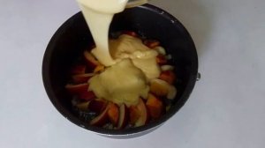 Заливной пирог с персиками. Пирог за 30 минут / How to make peach pie without touching flour?