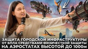 Защита городской инфраструктуры от БПЛА средствами физической защиты  на аэростатах высотой до 1000м