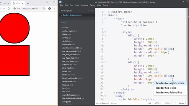 HTML5 & CSS 3 - PART 4 - CSS3 Introduction, Borders and Gradient in CSS3 IN MARATHI मराठी मधून शिका