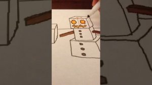 How to draw a minecraft snow golem