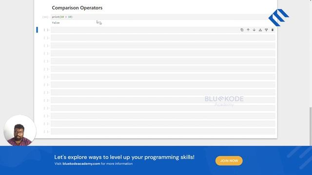 Learn Comparison Operators in Python (Tamil) | Python For Beginners | Bluekode Academy | #14