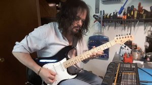 Testing a Yamaha GW33 Guitar Effects Processor after completing repairs.