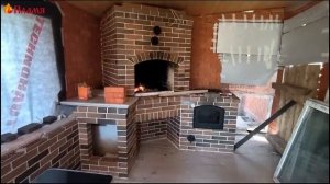 Рамиль из Татарстана собрал угловой барбекю с Двойным зубом и печкой под казан