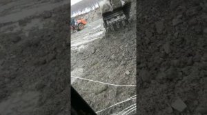 Ведение забоя на экскаваторе Komatsu PC 750. Лёгкий способ закончить забой!