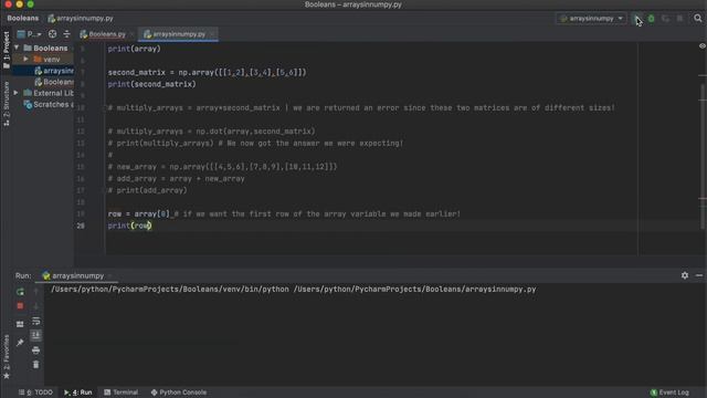 Working With Arrays In NumPy