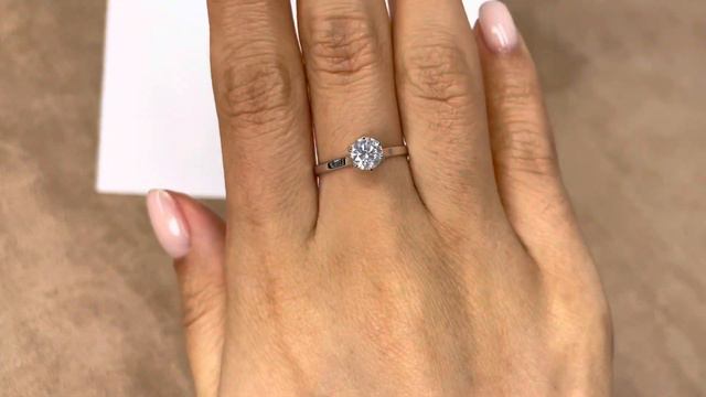 Кольцо с бриллиантом 0.55ct F/SI2 GIA смотреть онлайн