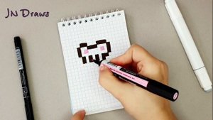 РИСУНКИ ПО КЛЕТОЧКАМ - Мини Мышка как нарисовать мышку по клеточкам