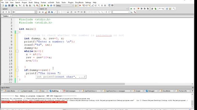 Palindrome Number Program in C | C Language Tutorial | English