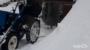Пожалуй самый маленький минитрактор из мотоблока! чистка снега.