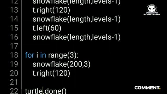 Create Snowflake ❄️ With Python | 3 | Turtle #python #pythontutorial #turtle #pythonturtle