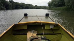 Лодка Романтика 2 под болотоходом Lifan 8 л.с.