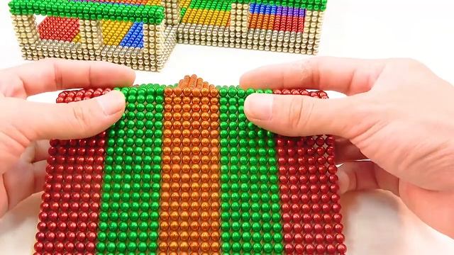 Как построить 2 этажный дом с фонтаном Лотоса из магнитных шариков смотреть онлайн