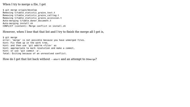 How do I get the merge list with git? смотреть онлайн