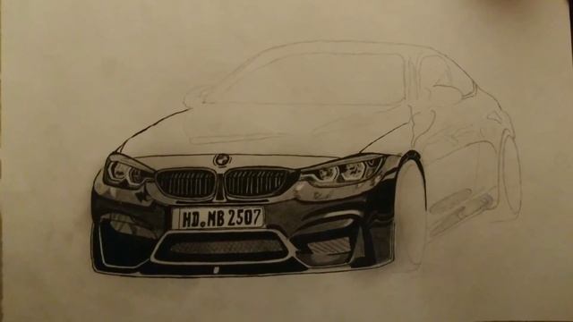 Как нарисовать BMW M4 поэтапно смотреть онлайн