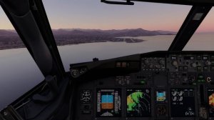 MSFS 2020 | PMDG 737 | Beautiful sunset visual approach into Nice Côte d'Azur (LFMN)