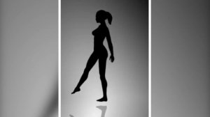 Вращающийся силуэт девушки!