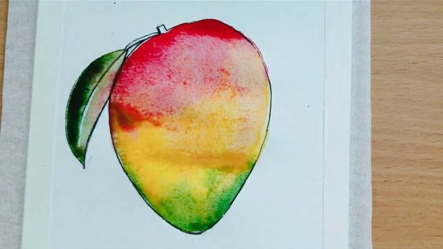 Как нарисовать манго "скетчинг" / How to draw a mango "sketching" смотреть онлайн