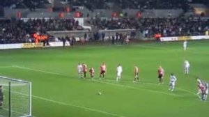 Swanseas Jason Scotland Penatly Against Barnsley Fc. Season o8-o9