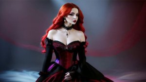 Mystical Transformation: A Vampiric Vision in Vivid Red 4